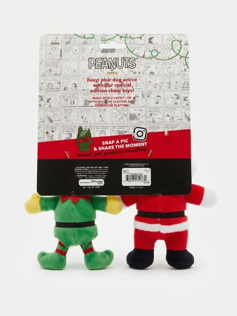 Peanuts 2-Pack Holiday Plush Dog Toy Set (Snoopy & Woodstock)